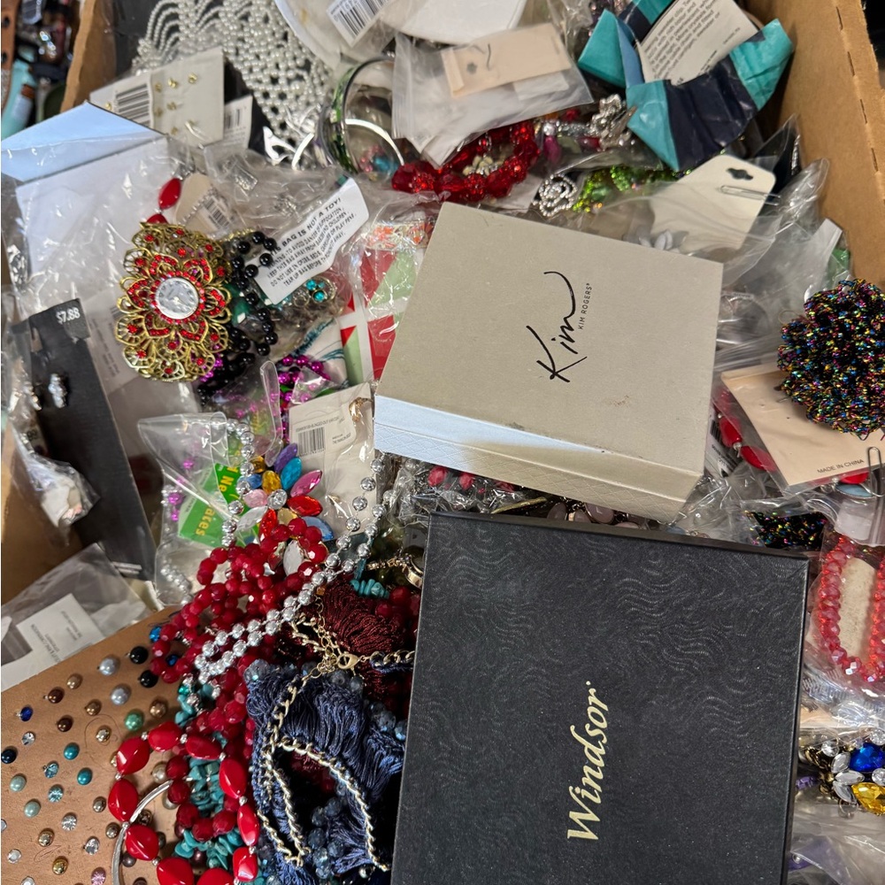 3 large totes of costume jewelry, windsor, kim kardshin, etc